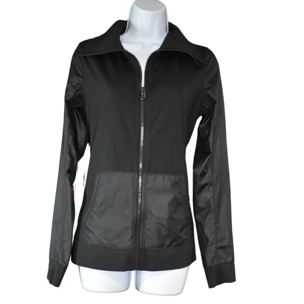Under Armour Jacket Womens Small Black Full Zip Lightweight Windbreaker